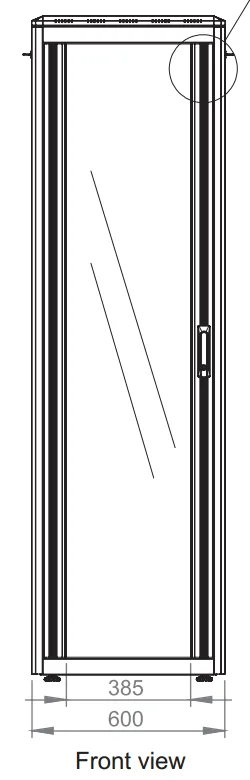 Щит телекоммуникационный 19", 42U, ВxШxГ 2053x600x1000мм, DYNAmic 1000кг, напольный, перед. дверь стекло, задняя глухая металлич., черный