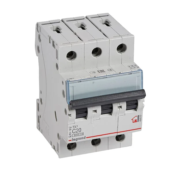 Авт. выключатель TX3, 3P, 20A, хар-ка C, 6kA, 3M