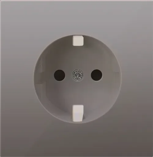 Накладка плоская для розетки Schuko с заземлением, со шторками 16A 250 В~, сталь, серия R98