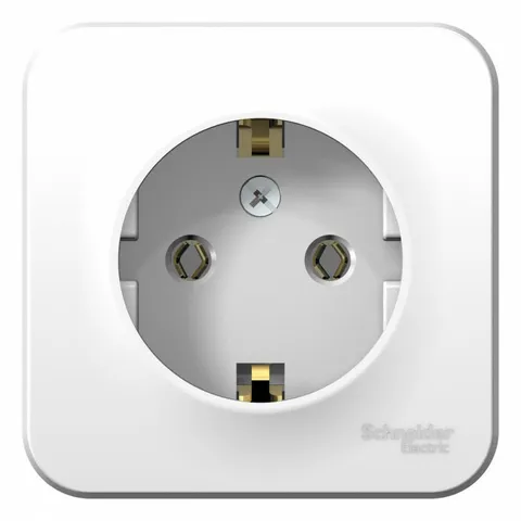 Розетка Systeme Electric Blanca, открытой установки с заземлением без шторок, 16А, 250В, белый