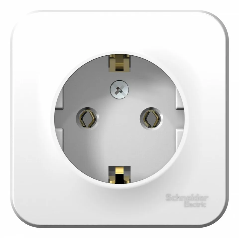 Розетка Systeme Electric Blanca, открытой установки с заземлением без шторок, 16А, 250В, белый
