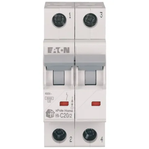 Авт. выключатель HN-C20/2, 2P, 20A, х-ка C, 6кА