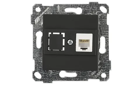 Rita - Розетка 1хRJ-45 кат. 6 UTP, черный мат