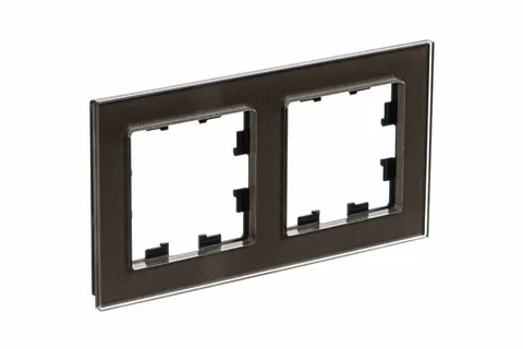 Рамка Systeme Electric AtlasDesign, 2-постовая, стекло мокко