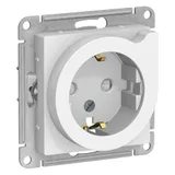 Розетка Systeme Electric AtlasDesign, с заземлением со шторками с выталк., 16А, механизм, белый