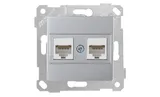Rita - Розетка 2хRJ-45 кат. 6 UTP, нерж. сталь