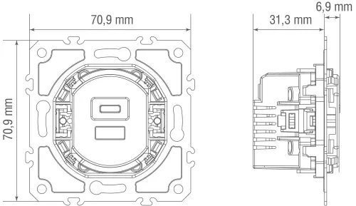 USB зарядное устройство 12 Вт тип A+С, серия D16