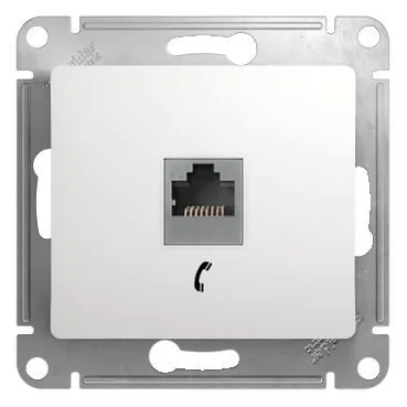 Компьютерная розетка Systeme Electric Glossa, телефонная RJ11, механизм, белый