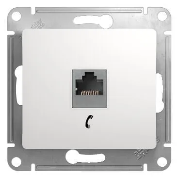Компьютерная розетка Systeme Electric Glossa, телефонная RJ11, механизм, белый