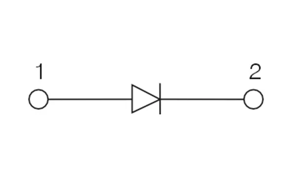 Клемма с диодом CKT4UD1 /6x46,3mm, винтовая, 1N4007 (1000V, 1A), сх. L-R, 2 присоед., 4(max 6)mm2, 500V, серая