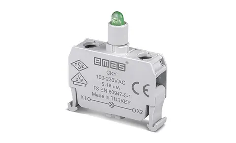 Блок индикатора, зеленый, LED, 100_230VAC, монтаж в коробку, для CP/CM серий