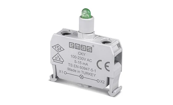 Блок индикатора, зеленый, LED, 100_230VAC, монтаж в коробку, для CP/CM серий