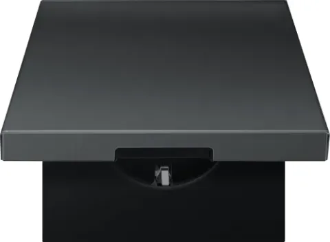 Накладка для розетки Schuko с заземлением, с крышкой, 16A 250 В~, вороненая сталь, серия R98 METAL