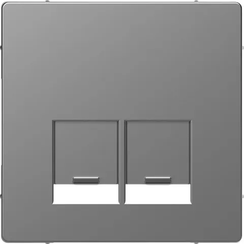 Лицевая панель Schneider Electric D-Life, центр. накладка для 2-х мод. разъемов SE, нерж. сталь, SD
