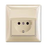 Basic 55 - Розетка 2P+E нем. стд. с крышкой (сл.кость)