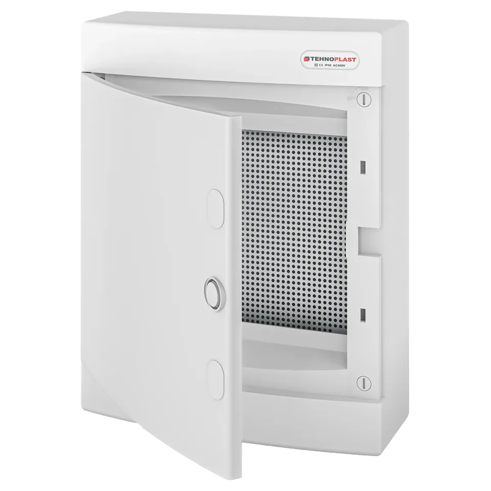 N24CW IT, Щит навесной мультимедийный, 2 ряда, белая дверца, IP40