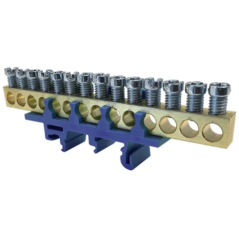 Клемма Morek для нейтрали N14 14x1,6_16mm² Cu, 63A, 690V, синий, на DIN-рейку, IP00
