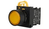 Кнопка плоская PB3E, желтая, без фиксации, с подсветкой без LED, 1NO, 6A 230VAC/24VDC, 22mm, IP65