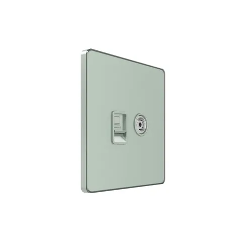 Компьютерная розетка Systeme Electric Infinity, информационная скрытой установки TV/FM и кат.5е, Таежное утро
