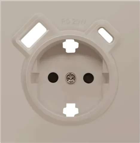 Накладка для розетки Schuko с зарядным устройством USB A+C, с защитными шторками, матовый песок, серия R98