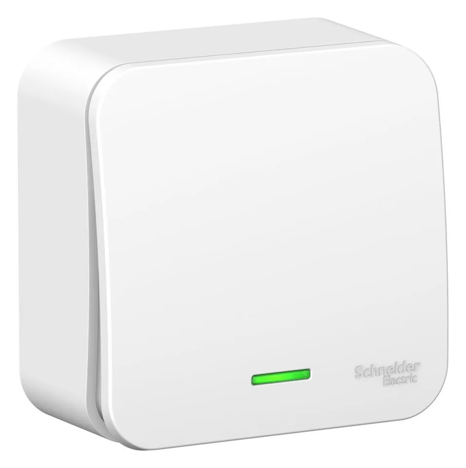 Выключатель Systeme Electric Blanca, открытой установки 1-клавишный (cх.1) с подсветкой, 10А, 250B, белый