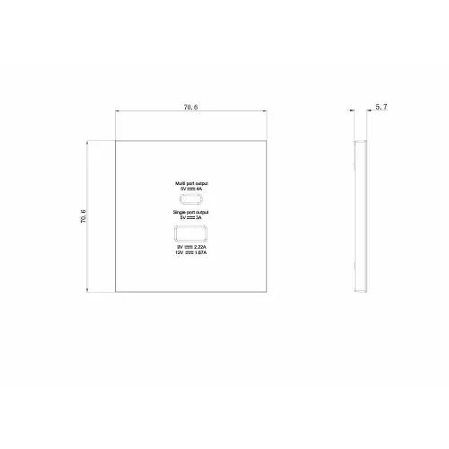 Накладка для розеток USB A+C, сталь, серия R98