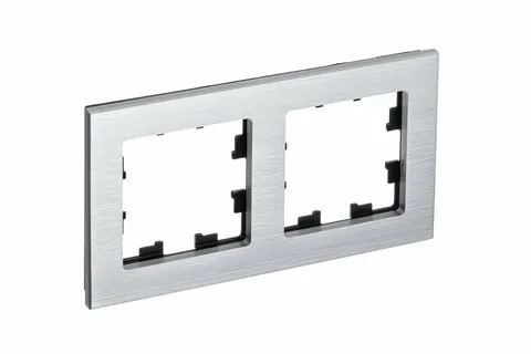 Рамка Systeme Electric AtlasDesign, 2-постовая, металл серебро