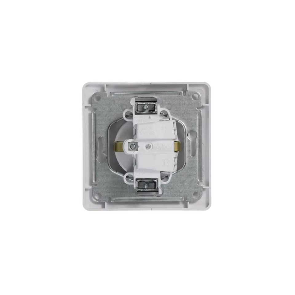 Розетка Systeme Electric Glossa, с заземлением, 16А, в сборе, белый