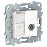 Розетка ТВ Schneider Electric Unica, NEW TV одиночная + комп. RJ45 кат.6 UTP, 1 модуль, белый