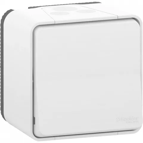 Выключатель Schneider Electric Mureva, S, кнопочный открытой установки, белый, IP55