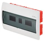 Щит встраиваемый 1x18M, N/PE 2x 2x16+12x10mm2, дымчатая пласт. дверь, белый RAL9003, 260x409x95mm, IP40