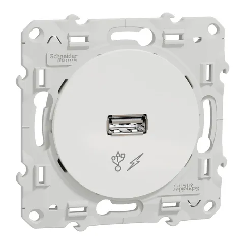 Розетка USB Schneider Electric Odace S520408, белый
