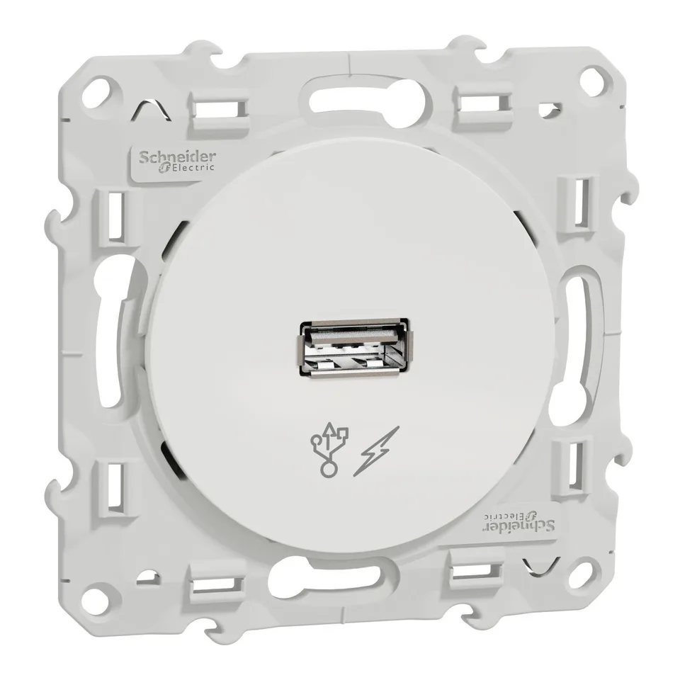 Розетка USB Schneider Electric Odace S520408, белый