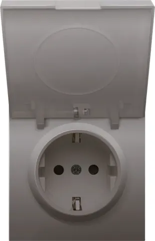 Накладка для розетки Schuko с крышкой, 16A 250 В~, сталь, серия R98