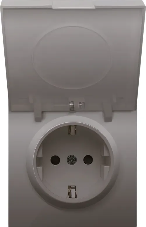 Накладка для розетки Schuko с крышкой, 16A 250 В~, сталь, серия R98