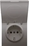 Накладка для розетки Schuko с крышкой, 16A 250 В~, сталь, серия R98