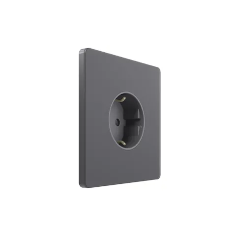 Розетка Systeme Electric Infinity, скрытой установки с зк (250В, 16А, защит. шторки), Вулканический пепел