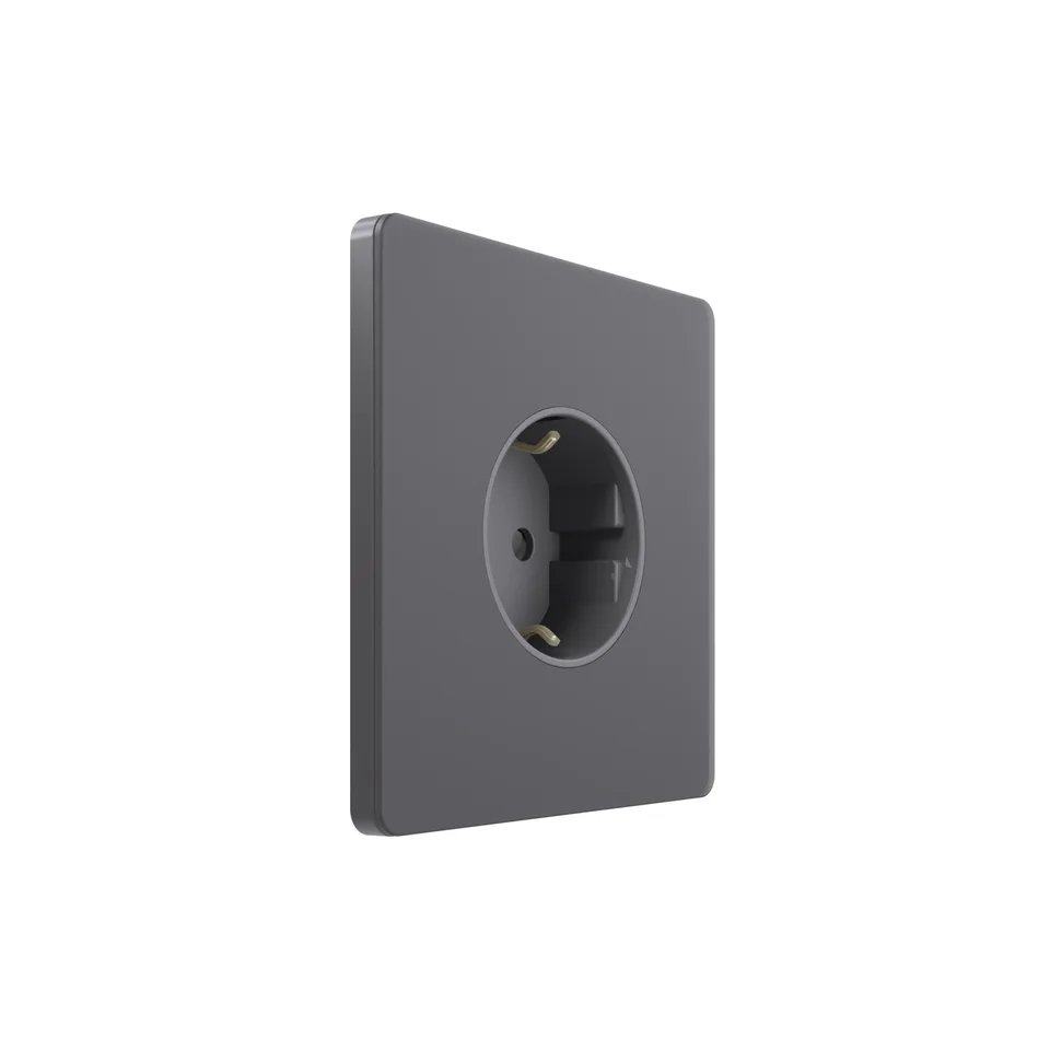 Розетка Systeme Electric Infinity, скрытой установки с зк (250В, 16А, защит. шторки), Вулканический пепел
