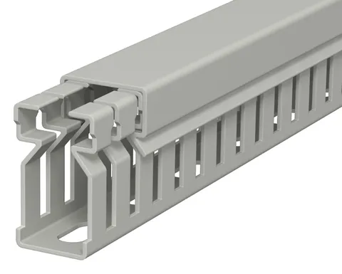 Перфокороб LK4 30015, органайзер для шкафов, 30 x 15 мм (глубина х ширина крышки), L=2000мм, RAL 7030 серый