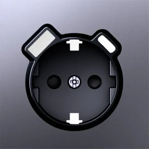 Накладка для розетки Schuko с зарядным устройством USB A+C, со шторками 16A 250В, сталь, серия S08
