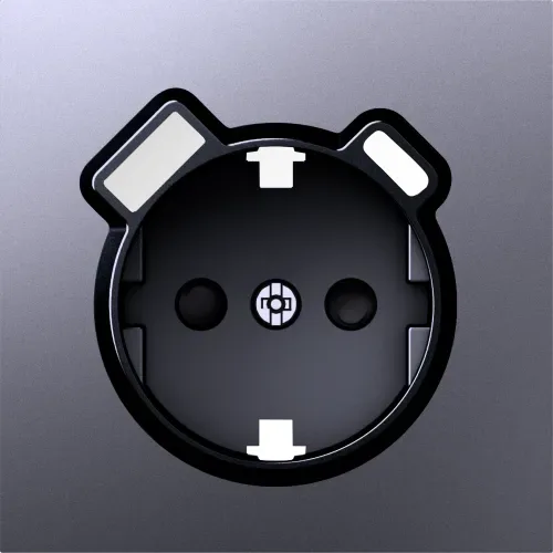 Накладка для розетки Schuko с зарядным устройством USB A+C, со шторками 16A 250В, сталь, серия S08