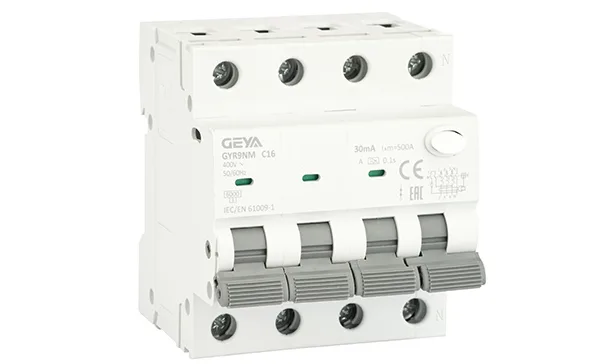 Дифф. авт. выключатель GYR9NM-C16-30mA, 3P+N, 16A, хар-ка C, 6 kA, 30mA, тип A, 4M