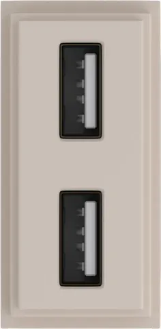 Зарядное устройство USB Стандарты А-А 5V 2100мА 1 модуль, песочный