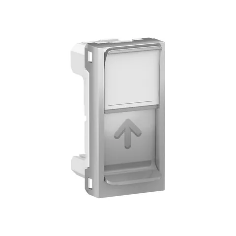 Розетка компьютерная Schneider Electric Unica, MODULAR лиц. панель RJ45, одиночная, без коннектора, 1 модуль, алюминий