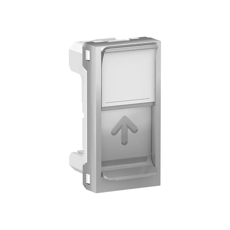 Розетка компьютерная Schneider Electric Unica, MODULAR лиц. панель RJ45, одиночная, без коннектора, 1 модуль, алюминий