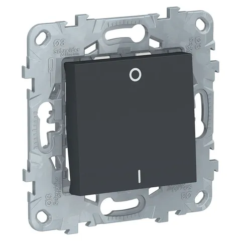 Выключатель Schneider Electric Unica, NEW двухполюсный, 1-клавишный, схема 2, 16 AX, 250 В, антрацит