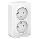 Розетка Systeme Electric Blanca, открытой установки двойная без заземл. без шт. изол. пл., 16А, 250В, белый