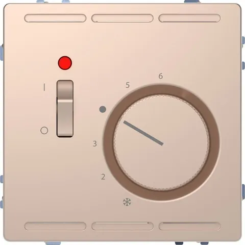 Термостат Schneider Electric D-Life, терморегулятор с центр. пл. с выкл.230В, шампань, SD