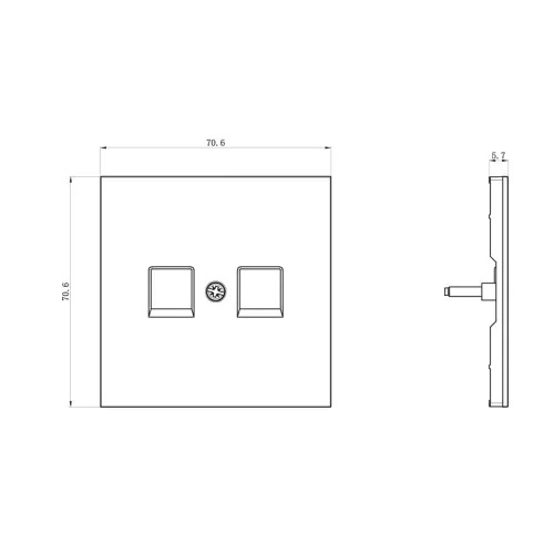 Накладка для розетки RJ45, 2-я, матовый песок, серия R98