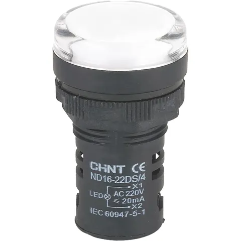 Индикатор ND16-22DS/4C белый, компактный, встр. конденсатор, IP65 АС110В (R)